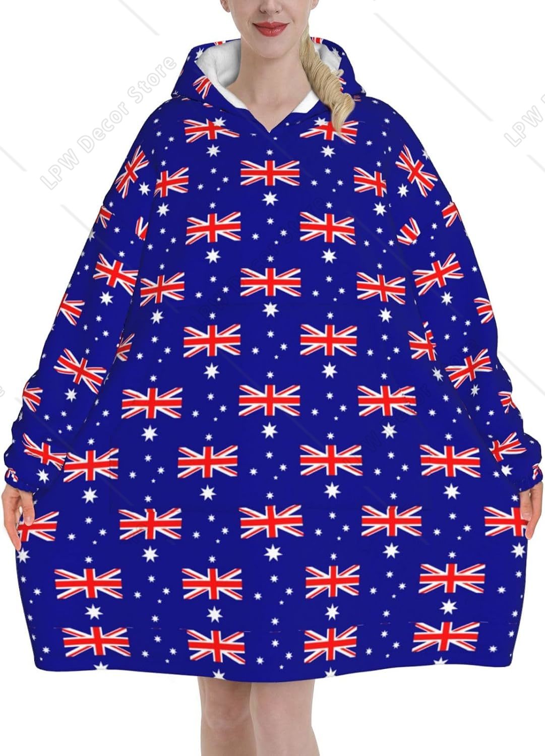 Home Textiles Australia - Sudadera con capucha de franela extragrande