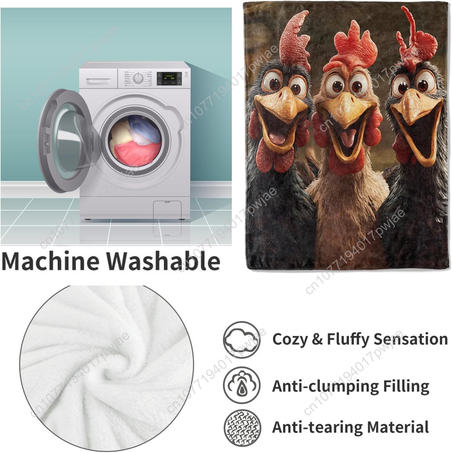 Manta de pollos, regalos para  - Home Textiles Usa reseña y precio