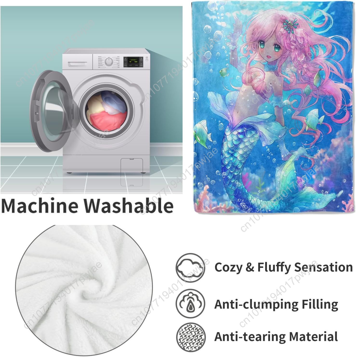 Manta de sirena bonita, mantas - Home Textiles Usa reseña y precio